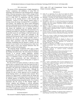 Design of Personal Learning Environment Framework for Learner Autonomy ...