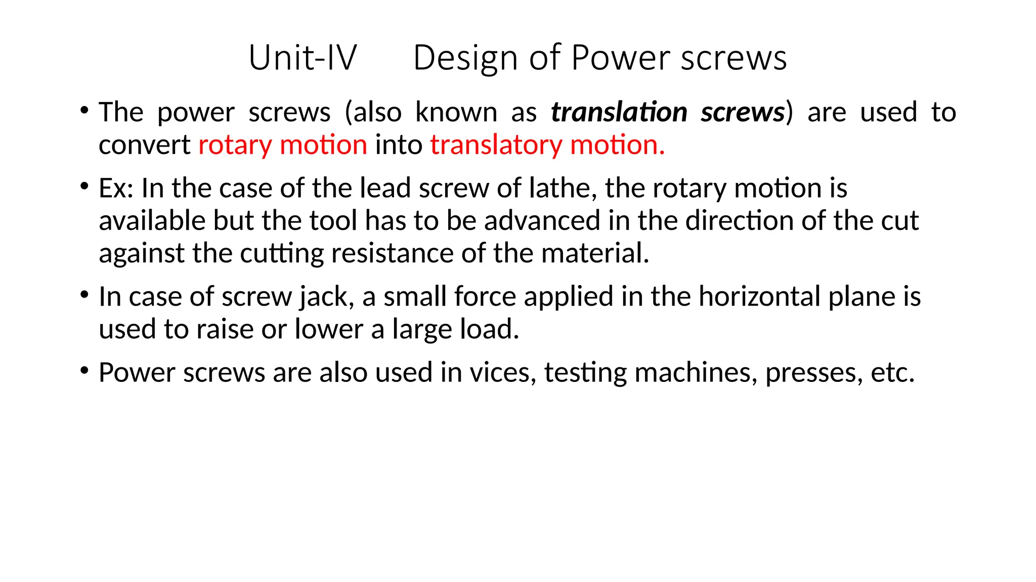 Design of Power screws with numerical problems and theoritical concepts ...