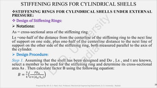 Stack Stiffning Rings Design of Pressure Vessel Shell Subjected to External Pressure as per ...