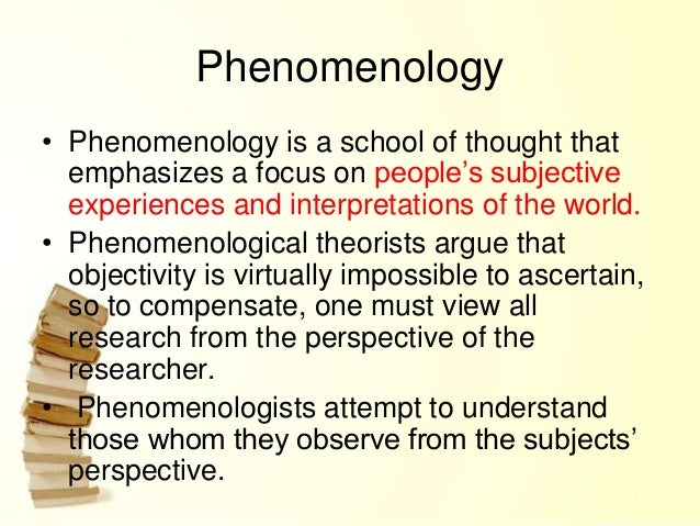phenomenology research title example brainly