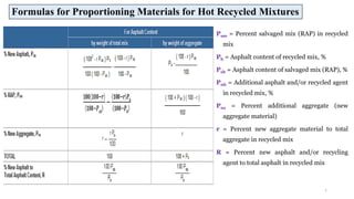 Design of recycled asphalt pavement mixture in | PPTX