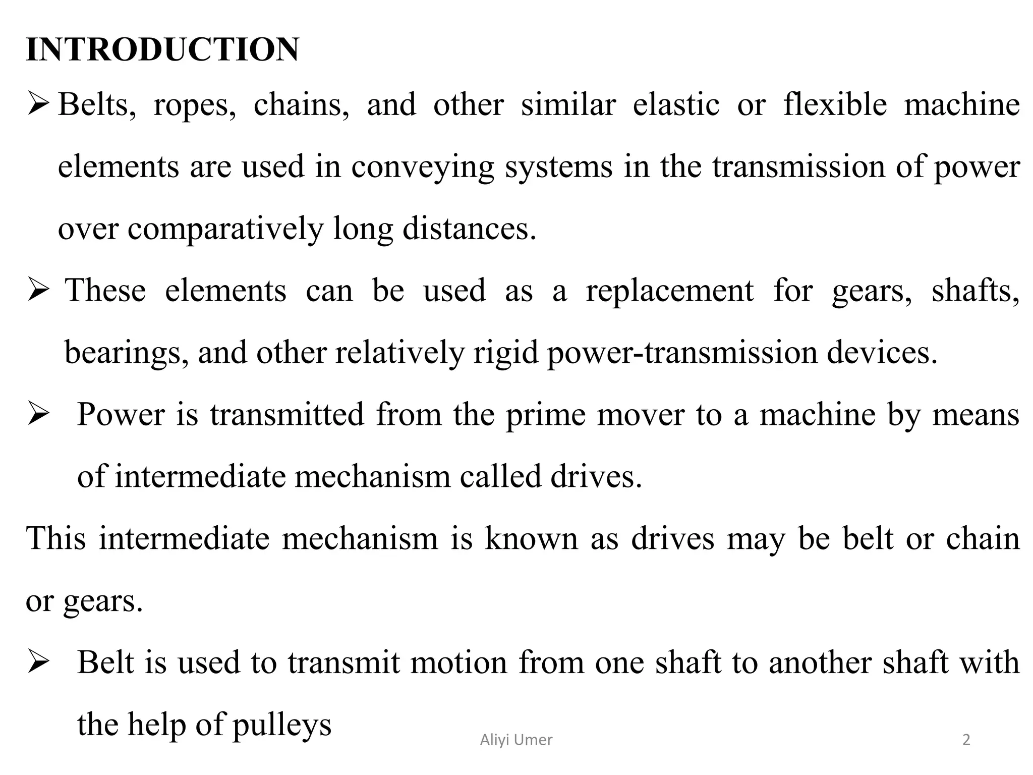 Design of rope, belt and chain by Aliyi Umer | PPTX