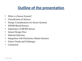 Design of Sensor Systems for MEMS Devices | PPTX