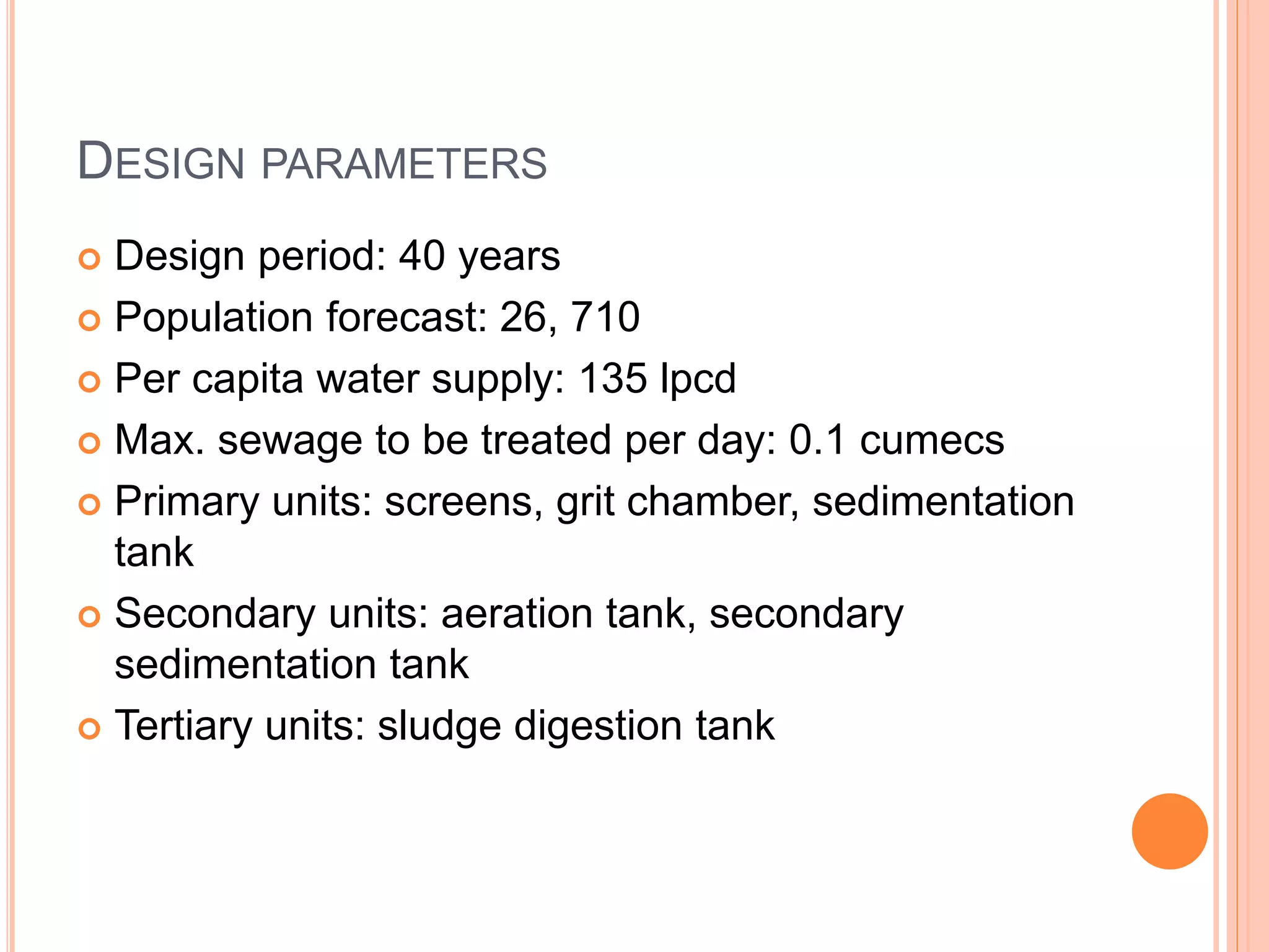 Design of sewage treatment plant | PPTX