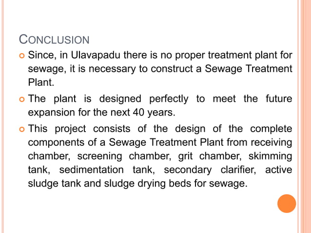 Design of sewage treatment plant | PPTX