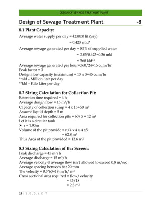 Design of sewage treatment plant 2 | PDF