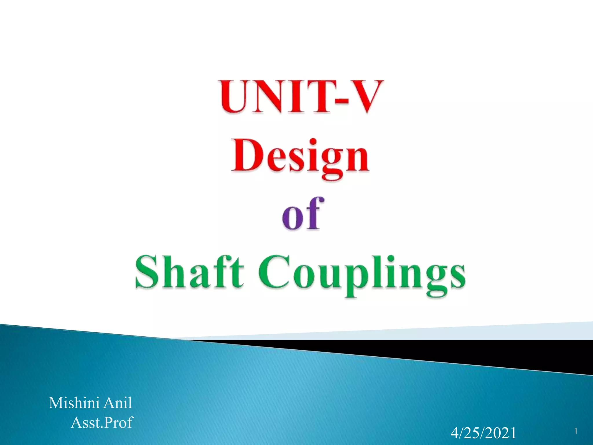 Design of shaft couplings PPT