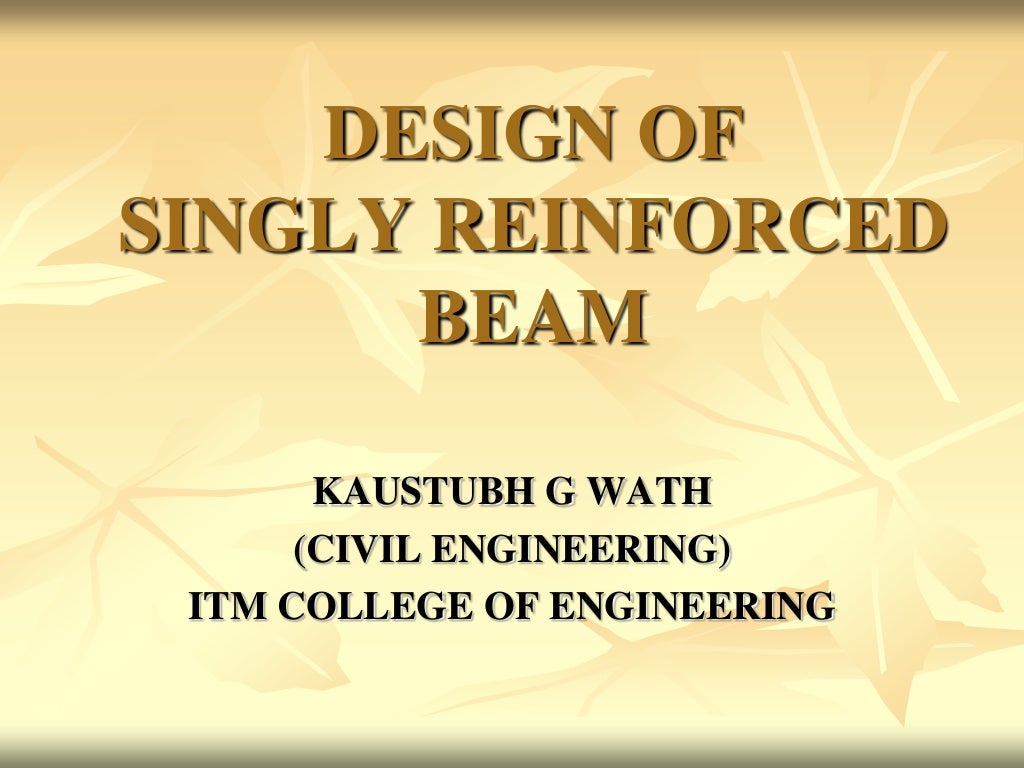 Design Of Singly Reinforced 