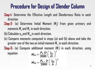 Design of slender columns as per IS 456-2000