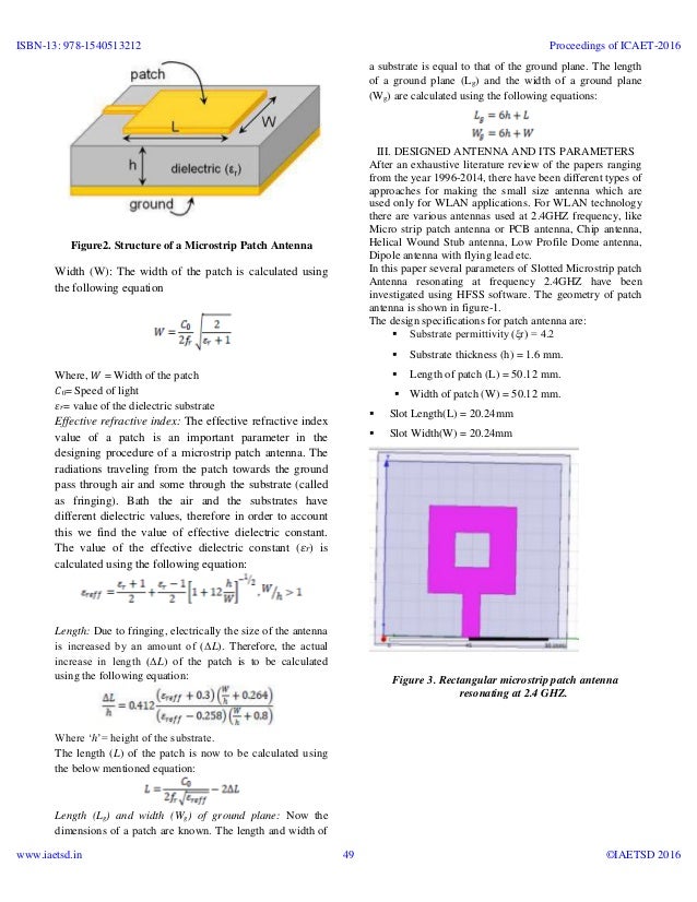 iaetsd Design of slotted microstrip patch antenna for wlan application