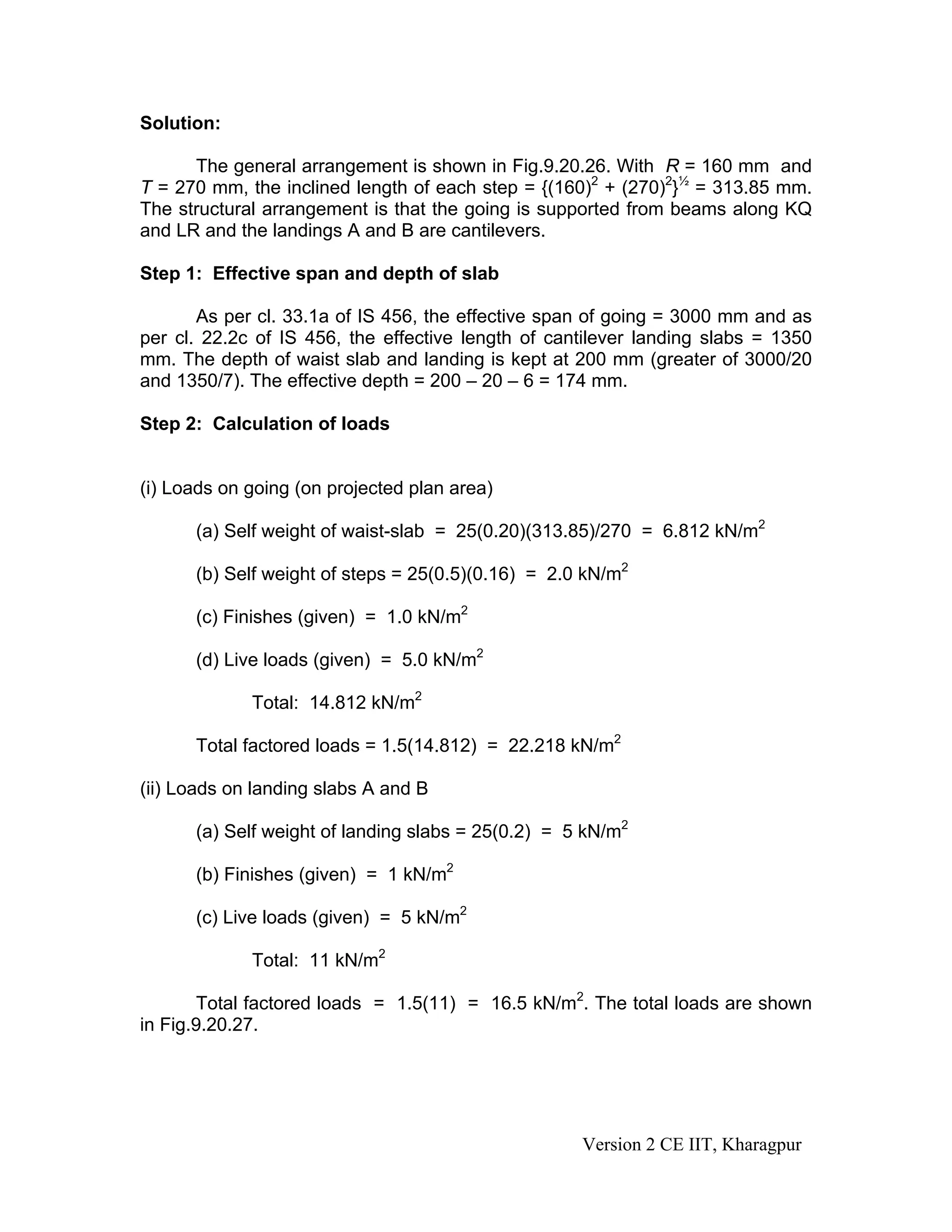 Design of Reinforced Concrete Stair Case | PDF