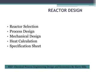 Design of stirred batch reactor | PPTX
