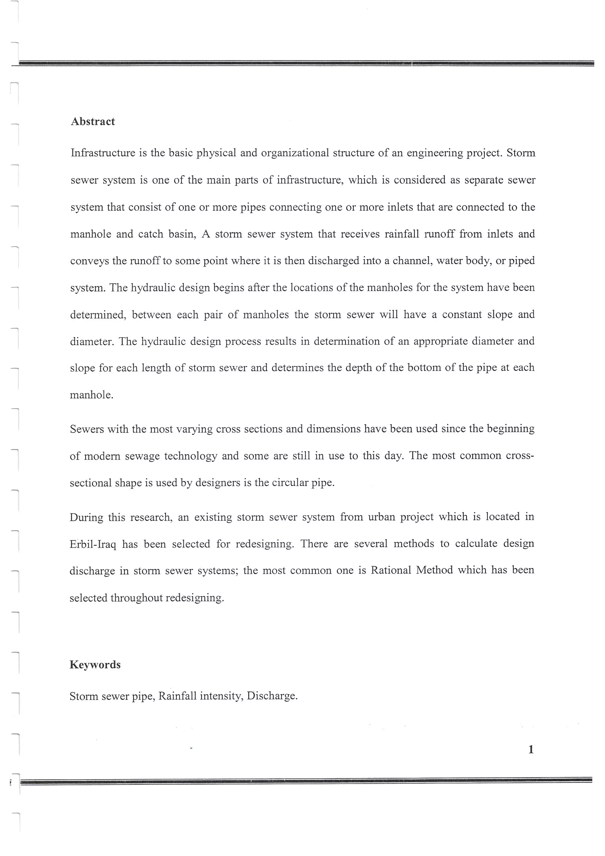 Design of Storm Sewer System