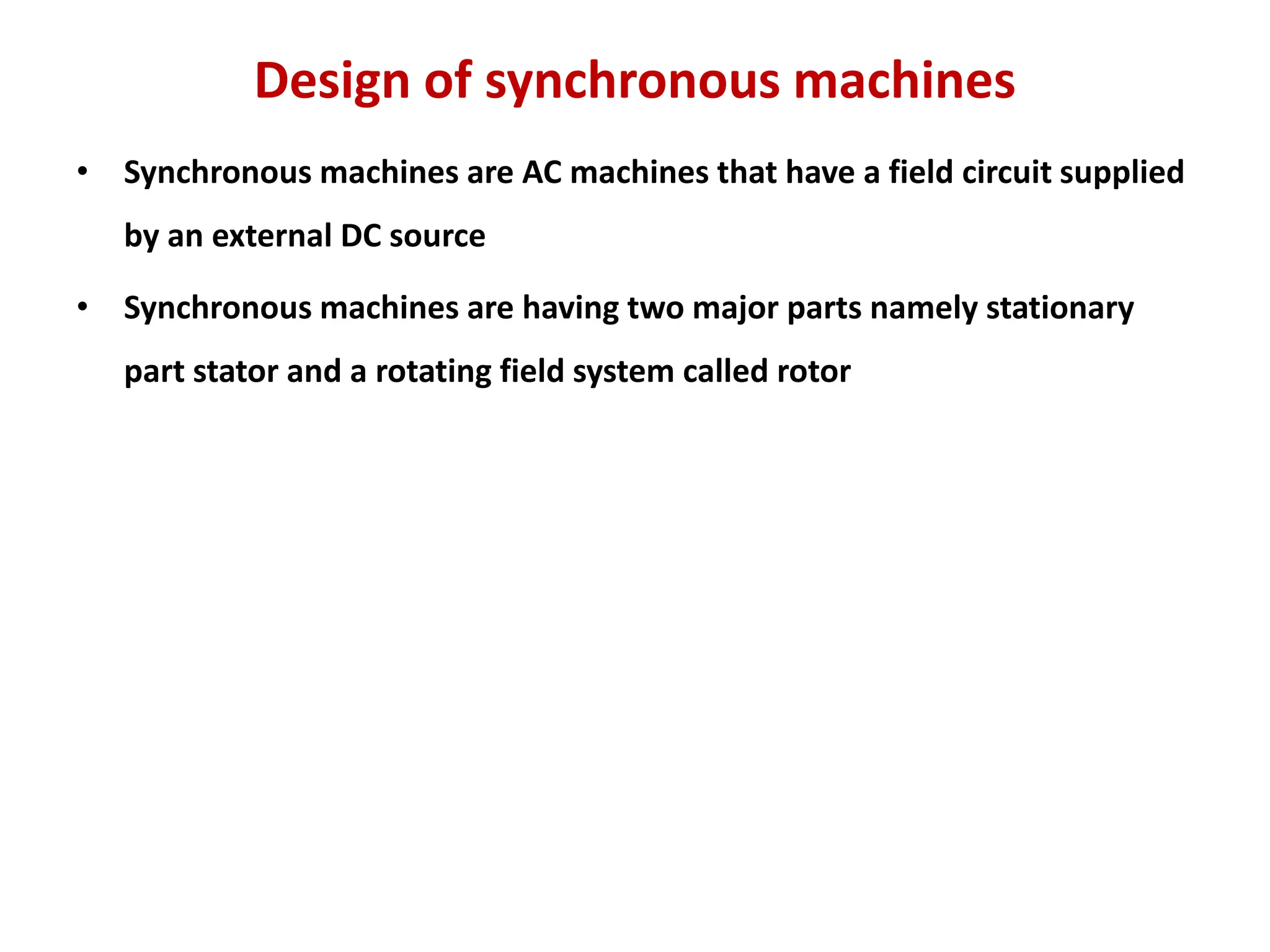 Design Of Synchronous Machines, Synchronous Generator | PDF