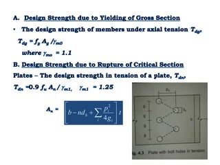 Example Design Tension Rationale Design of tension members | PPTX
