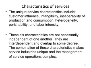 Service Characteristics Model Design of the production system | PPT