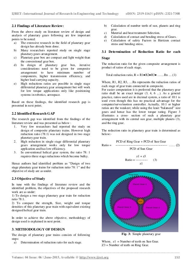 planetary gear ratio