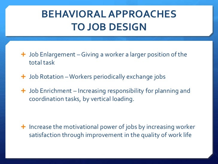 Approaches To Work Design – IUJLEO