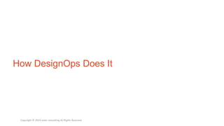 How DesignOps Does It
Copyright © 2019 evolv consulting All Rights Reserved
 