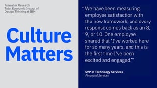Culture
Matters
We have been measuring
employee satisfaction with
the new framework, and every
response comes back as an 8,
9, or 10. One employee
shared that ‘I've worked here
for so many years, and this is
the ﬁrst time I've been
excited and engaged.’”
 