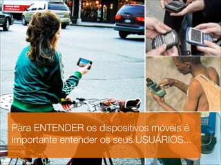 Para ENTENDER os dispositivos móveis é
importante entender os seus USUÁRIOS...
 