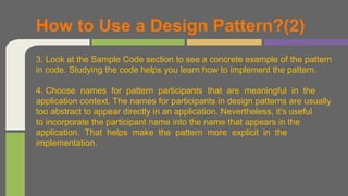 Design pattern and their application
