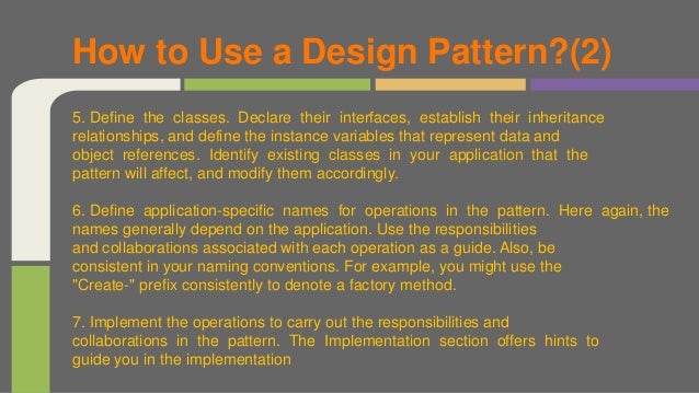 Design pattern and their application