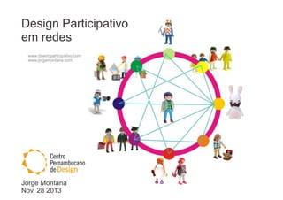 Design Participativo
em redes

Jorge Montana
Nov. 28 2013

 