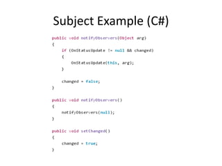 Subject Example (C#)
 