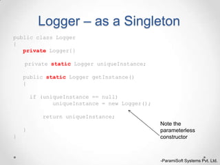 Design pattern (Abstract Factory & Singleton) | PPTX