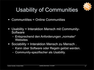 Designpattern für Online Communitites