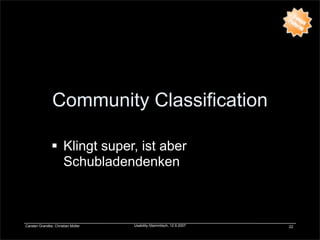Designpattern für Online Communitites