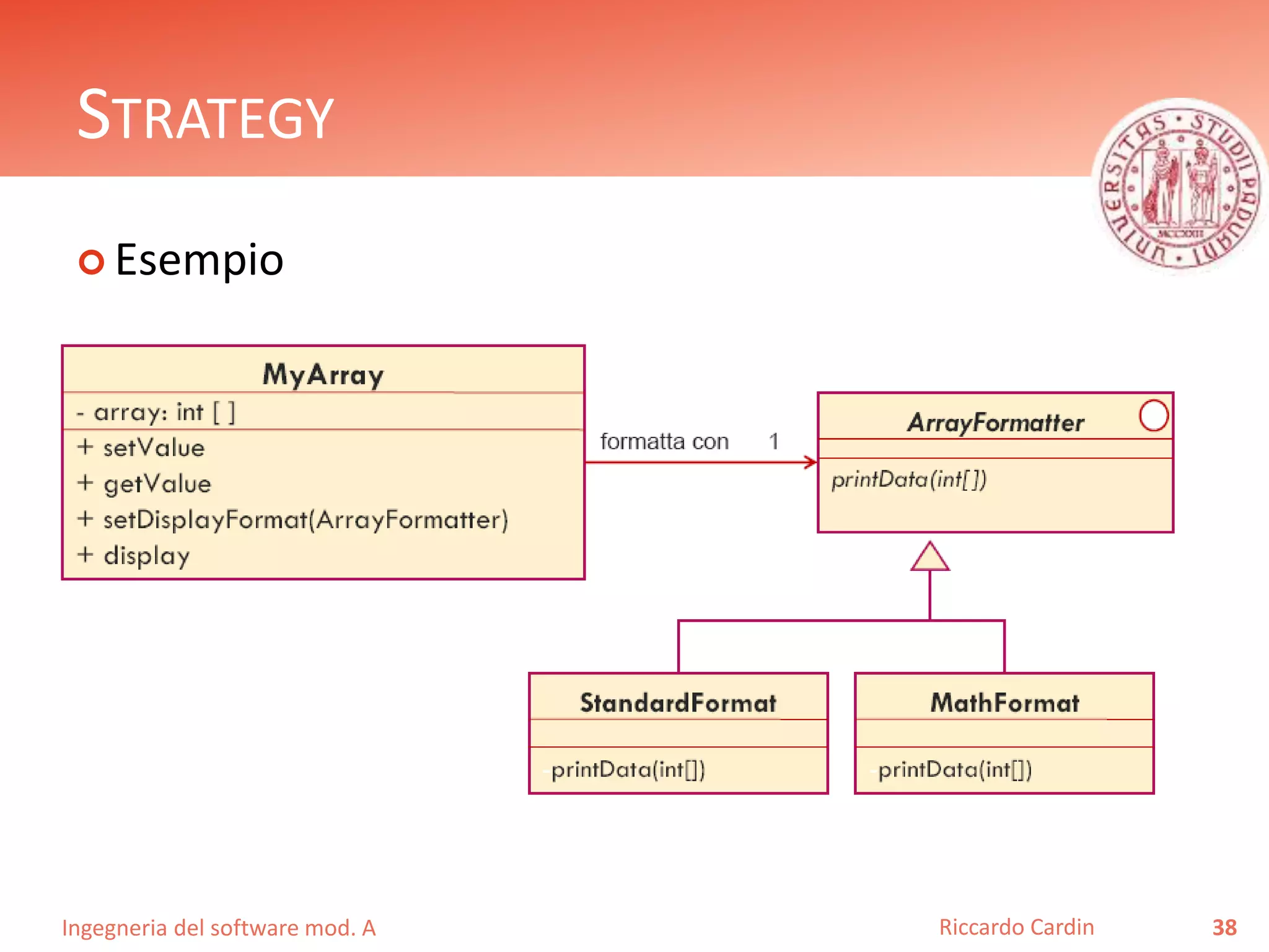 Ingegneria del software mod. A
STRATEGY
 Esempio
38Riccardo Cardin
 
