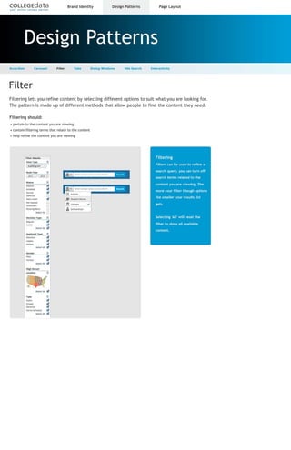 Design pattern filter