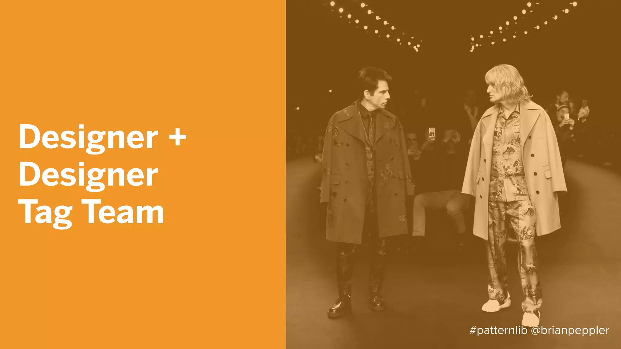 Pattern libraries for
everyone!
• Visual designer
• Interaction designer
• Front-end developer
• QA
• Technical writer
• Product owner
• Sales/marketing
• Customer Support
• Marketing
#patternlib @brianpeppler
 