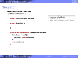 Singleton Implementation and Code public class Singleton { private  static Singleton instance; private  Singleton(){ } public static synchronized  Singleton getInstance() { if (instance ==  null ) { instance =  new  Singleton(); } return  instance; } } 