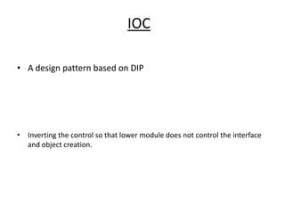 Design patterns[observer and ioc] | PPTX