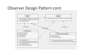 Observer Design Pattern cont.
 