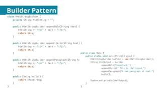 Builder Pattern
 