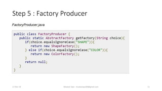Step 5 : Factory Producer
17-Dec-14 Mudasir Qazi - mudasirqazi00@gmail.com 11
 