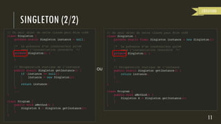 SINGLETON (2/2)
11
CREATION
OU
 