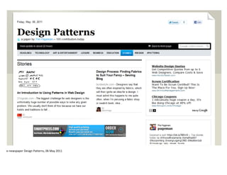  

e‐newspaper Design Patterns, 06 May 2011 
 