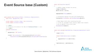 Event Source base (Custom)
Dennis Doomen | @ddoomen | The Continuous Improver
 