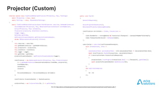Projector (Custom)
See also https://github.com/liquidprojections/LiquidProjections/blob/master/Samples/ExampleHost/CountsProjector.cs#L17
 