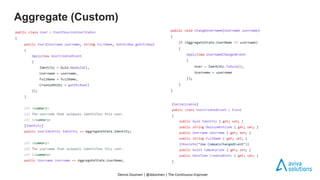 Aggregate (Custom)
Dennis Doomen | @ddoomen | The Continuous Improver
 