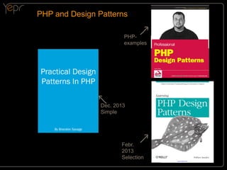 PHP and Design Patterns
PHPexamples

Dec. 2013
Simple

Febr.
2013
Selection

 