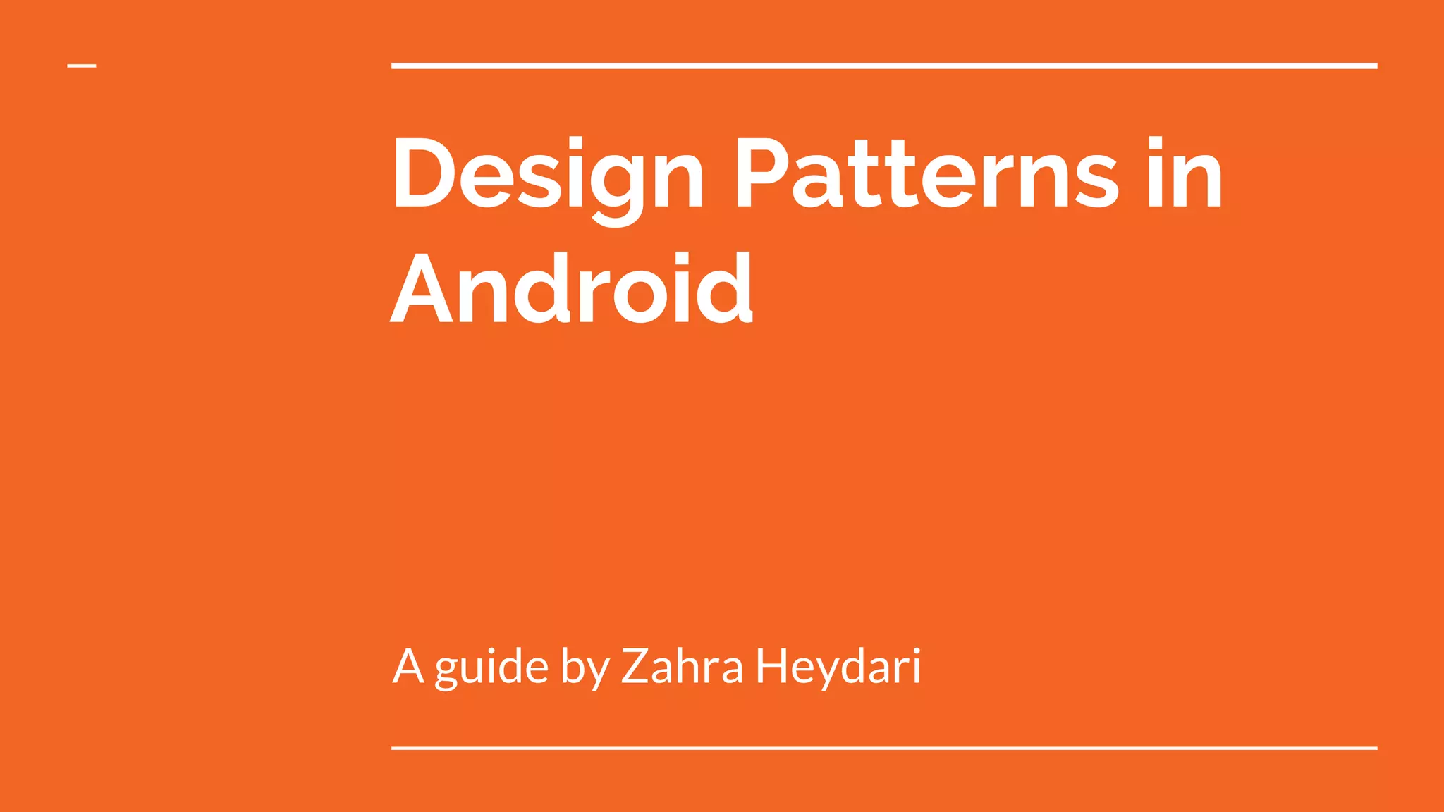 Design patterns in android | PPT