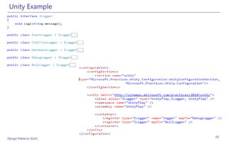 Unity Example




Design Patterns (GoF)   59
 