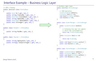 Interface Example – Business Logic Layer




Design Patterns (GoF)                       9
 