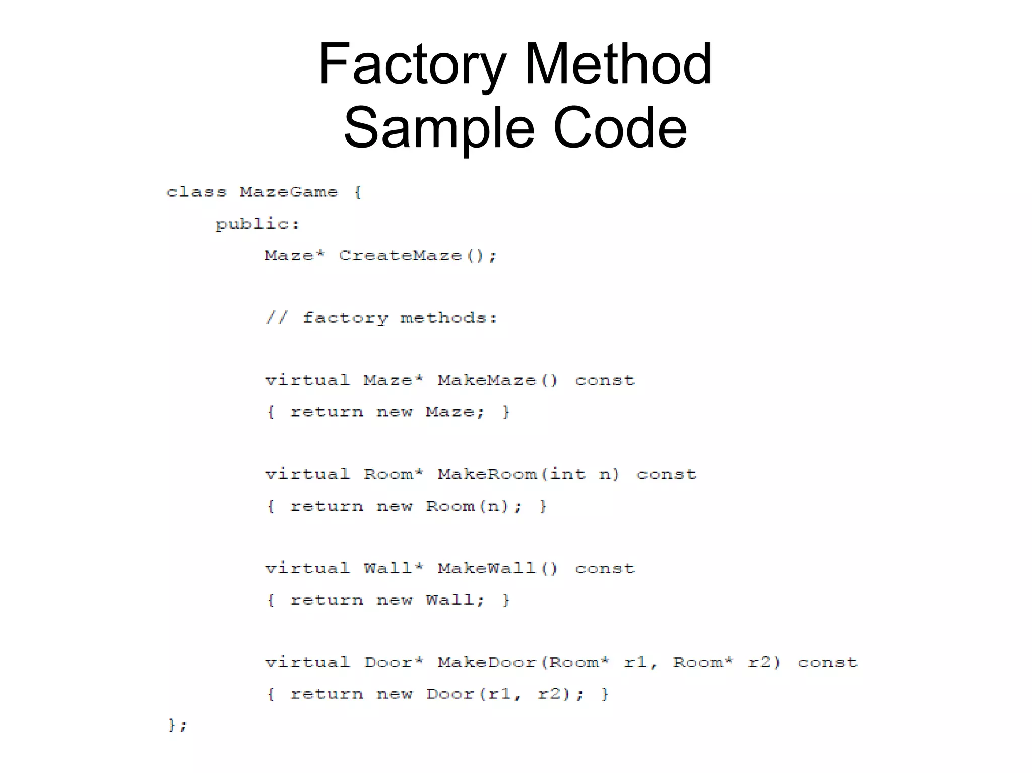 Factory Method Sample Code 